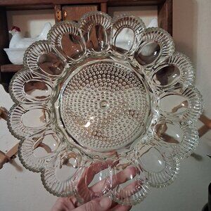Hobnail glass egg plate